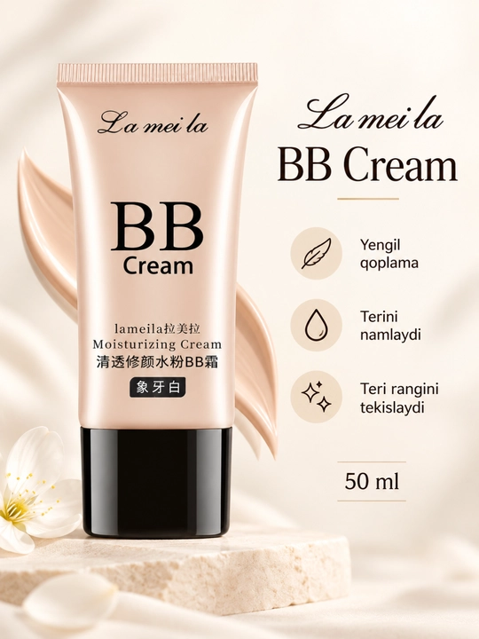 La mei la BB-крем для лица, увлажняющий тональный крем, натуральный тон, 50 мл - 