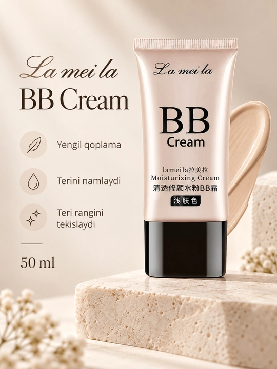La mei la BB-крем для лица, увлажняющий тональный крем, натуральный тон, 50 мл - 