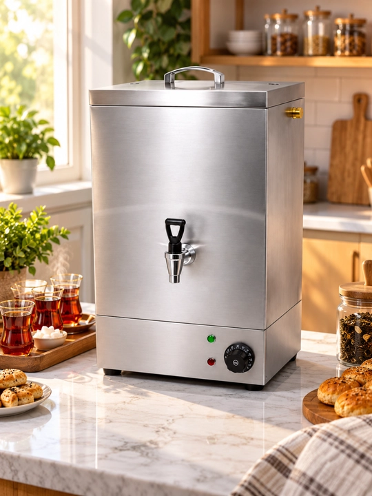 Elektr samovar, zanglamas po‘lat, harorat sozlagichli, kranli, katta hajmli, uy va ofis