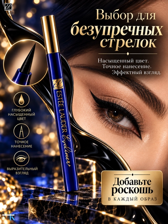 Черная подводка Estée Lauder Eyeliner №705, стойкий лайнер для макияжа глаз - 