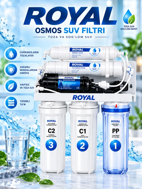 Royal RL-RO-75G6M osmos suv filtri, suv tozalagich, osmos tizimi suv filtri - 