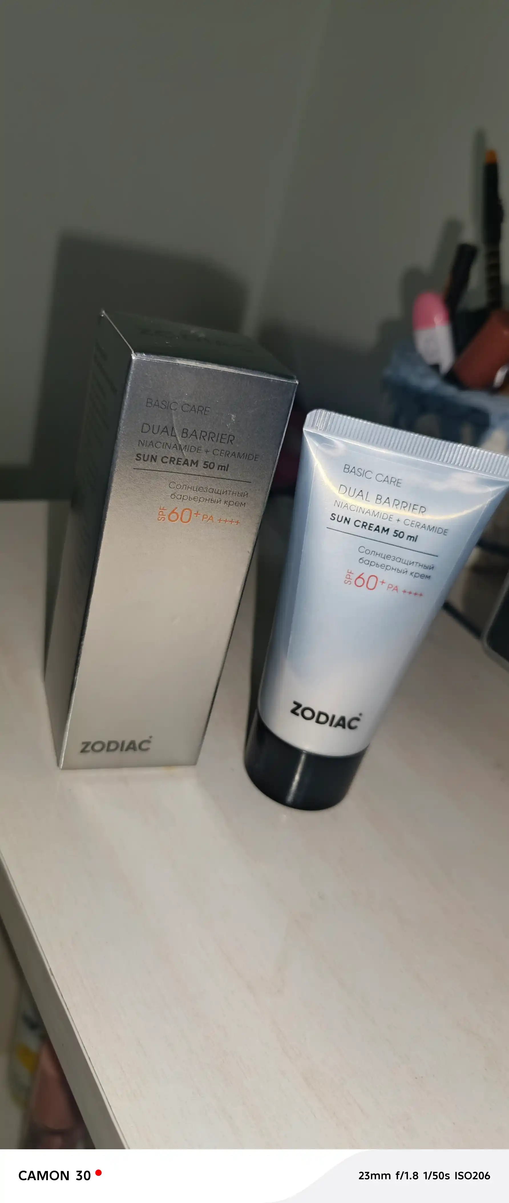 ZODIAC SPF 60+ quyoshdan himoyalovchi yuz va tana krem, seramidlar, niatsinamid, kollagen