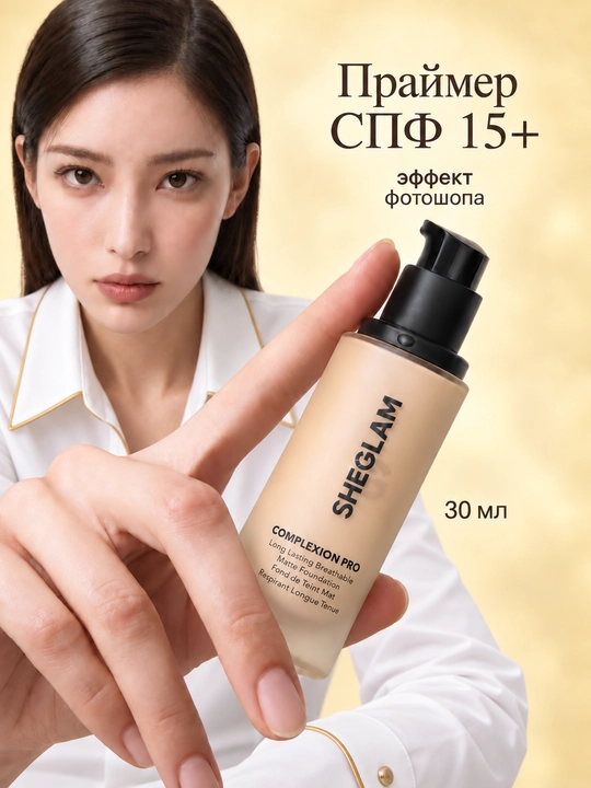 Tonal kremi SHEGLAM, asos, baza, tabiiy mot ohang, yuz terisi uchun, namlaydi, 30 ml - 