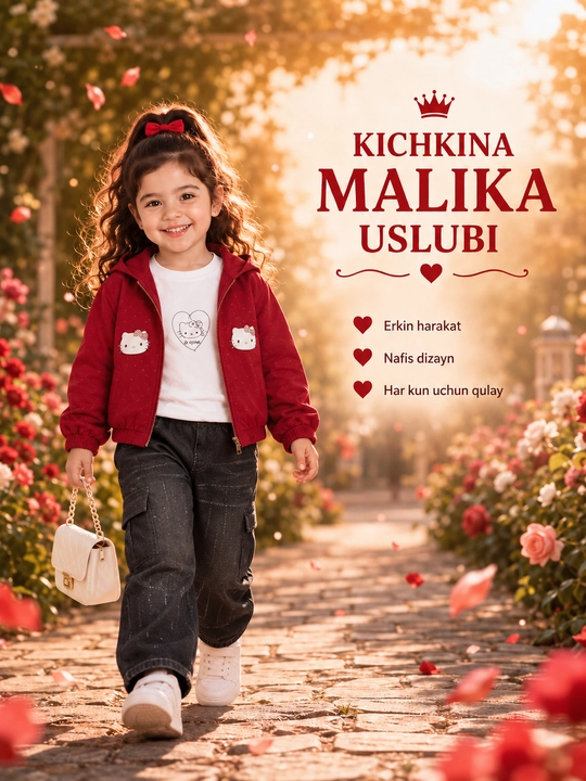 Qizlar kiyim komplekti: bomber + futbolka + cargo shim, o’smir qizlar uchun