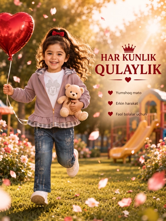 Qizlar kiyim komplekti: bomber + futbolka + cargo shim, o’smir qizlar uchun