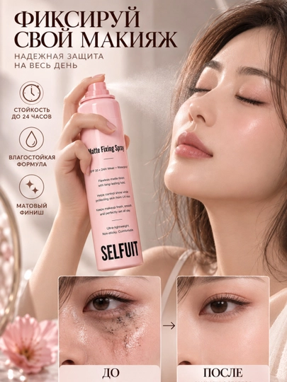 SELFUT Matte Fixing Spray — матирующий спрей-фиксатор для макияжа - 