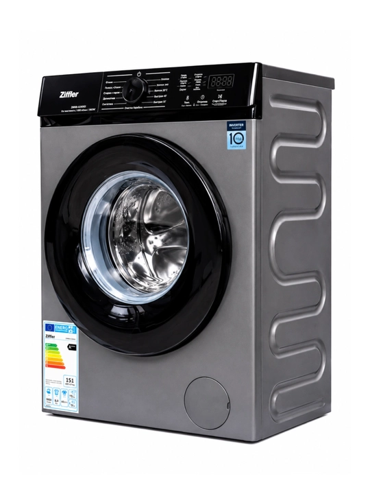 Стиральная машина Ziffler 6 кг, экономичная,  BLDC Inverter, Steam Wash, 1200 об/мин