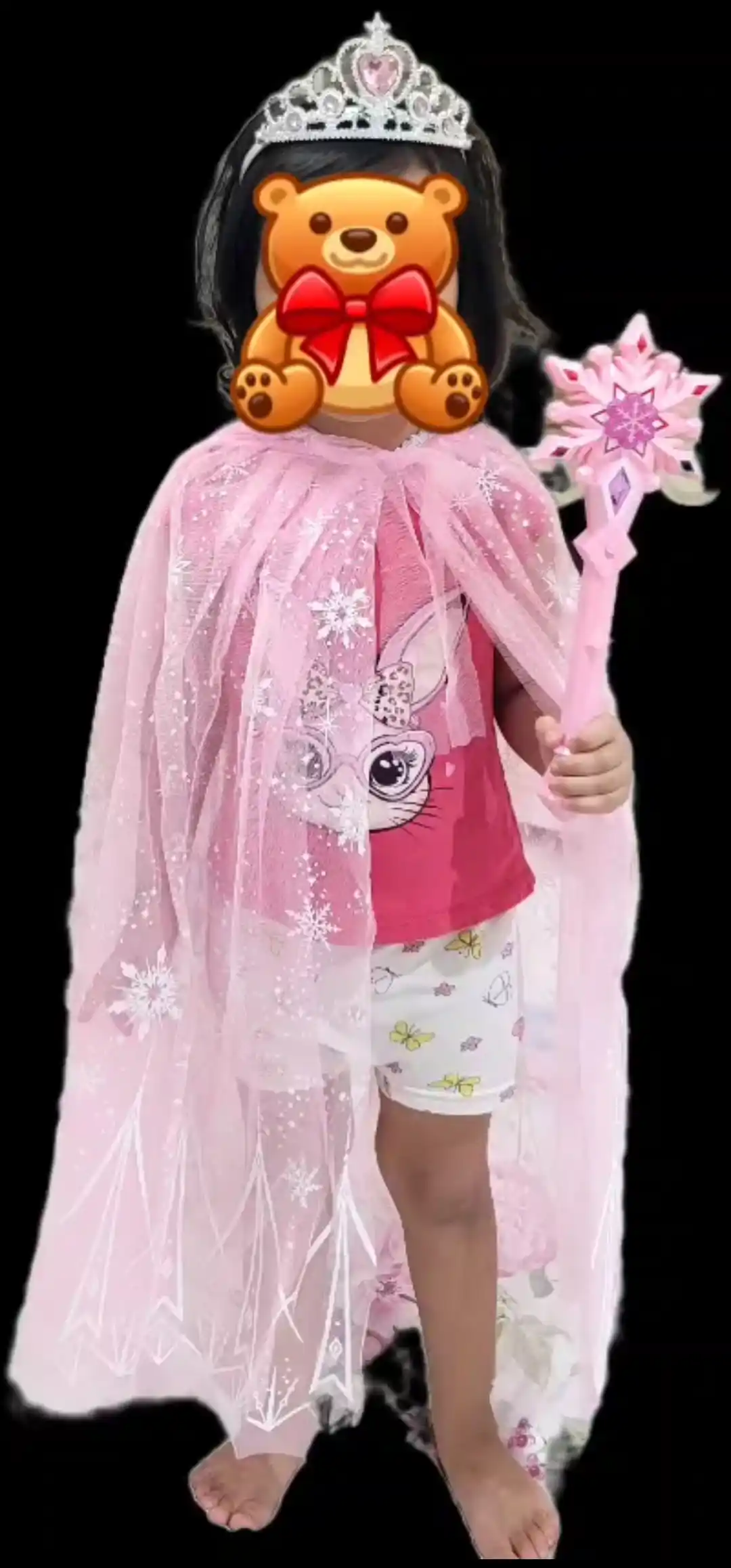 Qizaloqlar uchun Elsa yoping ich, sehrli tayoqcha va korona