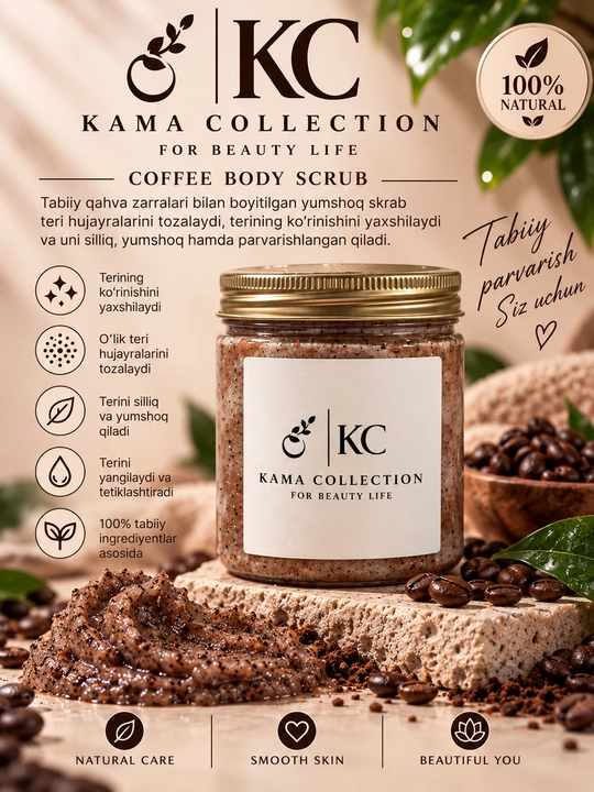 Tana uchun skrab-sufle: kofeli, orxideyali - 