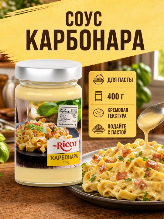 Соусы Mr.Ricco: Для бургеров, Чесночный, Грибной, Тар-Тар, Цезарь, Сырный, Терияки, 210 г