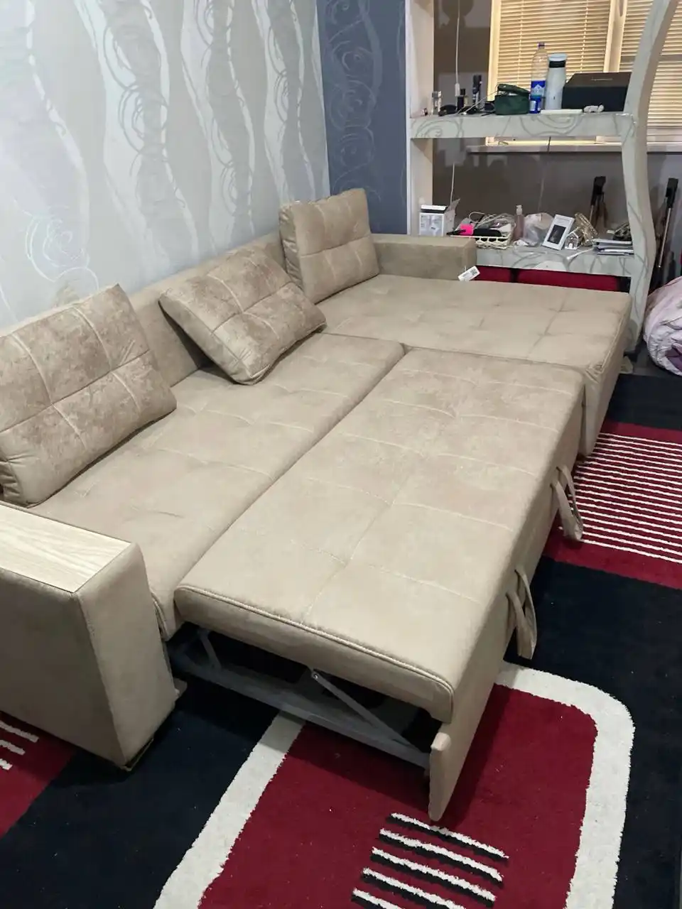 Диван угловой AIKO Aura, раскладной, подушки в комплекте, диван, разные углы