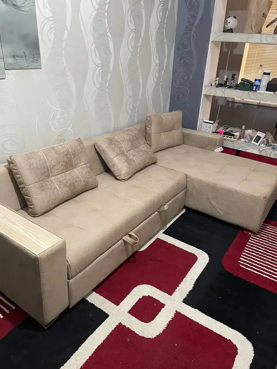 Диван угловой AIKO Aura, раскладной, подушки в комплекте, диван, разные углы
