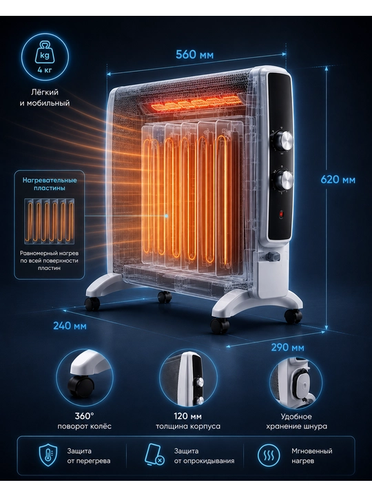 Konvektorli isitgich Avura, toza issiqlik