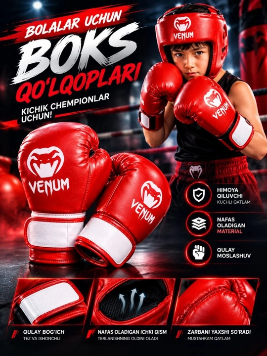 9 yoshgacha bo‘lgan bolalar uchun boks qo‘lqoplari - 