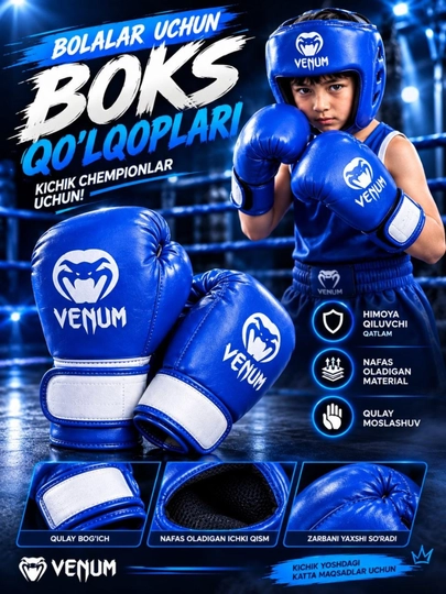 9 yoshgacha bo‘lgan bolalar uchun boks qo‘lqoplari - 