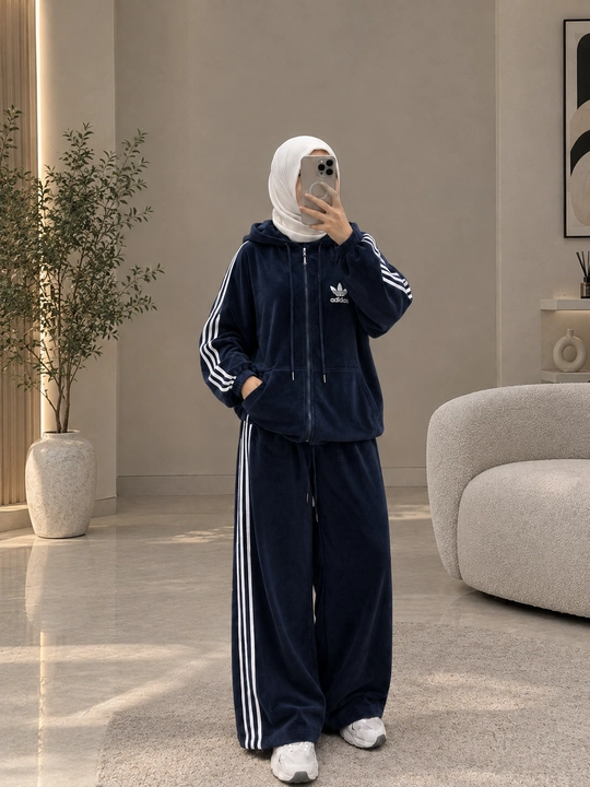 Ayollar uchun sport kostyum Dvoyka, 2 ip, zamonaviy oversize, Standart 44-50 - 