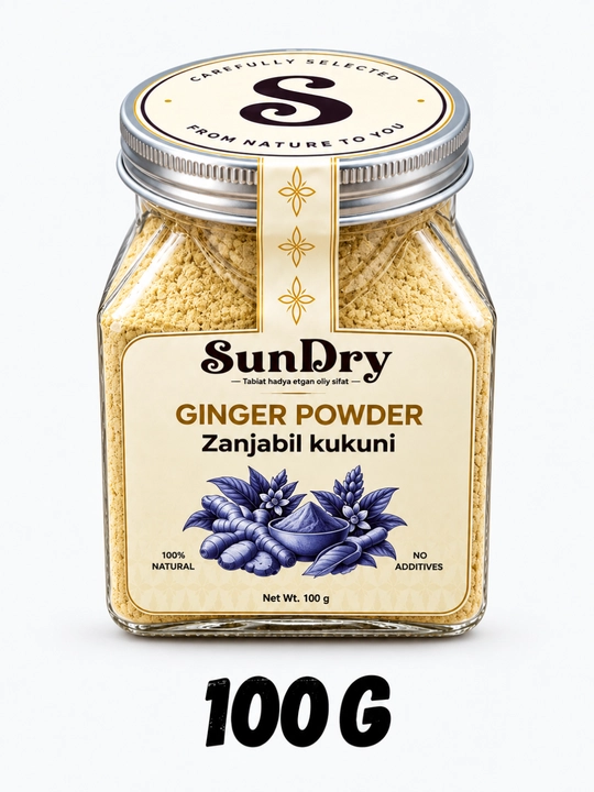 Zanjabil kukuni, imbir, maydalangan zanjabil, 100% tabiiy, 100 g