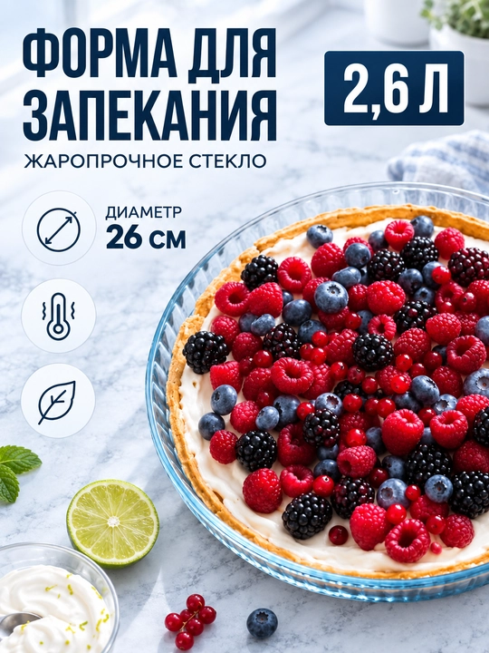 Стеклянная форма для духовки, жаропрочная посуда для выпечки и запекания блюд