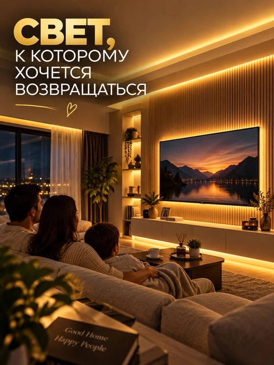 LED yorug‘lik lentasi 220V IP65, iliq nur, uy va tashqi yoritish uchun, 1–50 m