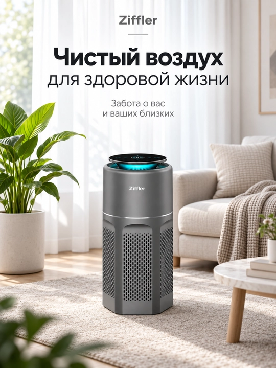 Премиальный очиститель воздуха Ziffler с сенсорным управлением и HEPA-фильтром H13