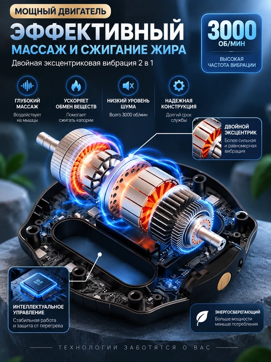 Tana va ozish uchun vibratsiyali elektr massajer, qorin, oyoq, bel va bo‘yin uchun