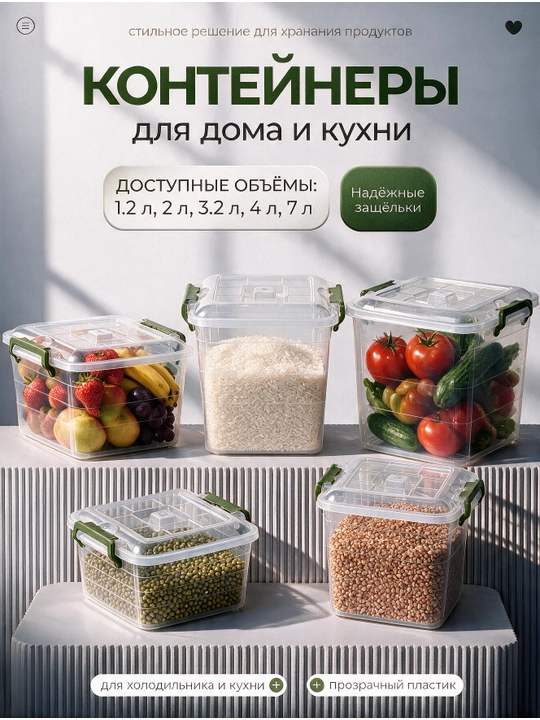 Контейнер для хранения вещей, продуктов питания - 