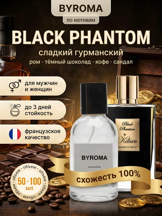 Парфюм унисекс по мотивам Black Phantom, стойкие духи, парфюмерная вода 50/100 мл - 
