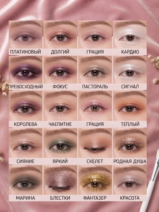 Палетка теней для век 20 цветов с зеркалом - 