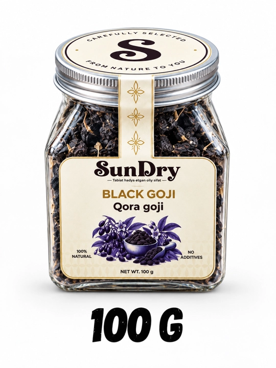 Qora goji, quritilgan qora goji mevasi, 100% tabiiy, 100 g