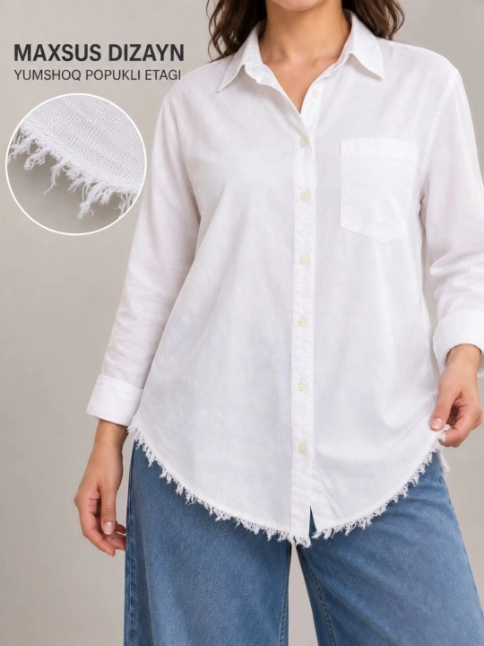 Rubashka ayollar, uzun yengli ayollar ko‘ylagi, katta o‘lchamda, XL-4XL, Turkiya