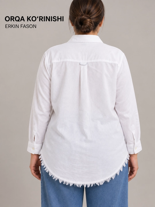 Rubashka ayollar, uzun yengli ayollar ko‘ylagi, katta o‘lchamda, XL-4XL, Turkiya