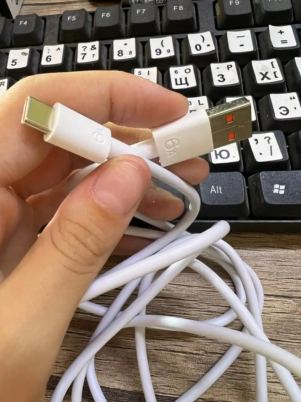 Кабель USB Type-C 6 ампер для быстрой зарядки телефонов Xiaomi Honor Huawei 6A