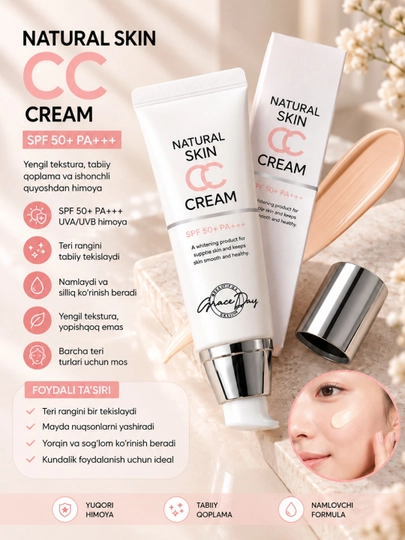Natural Skin SPF 50+ PA+++ CC krem - 