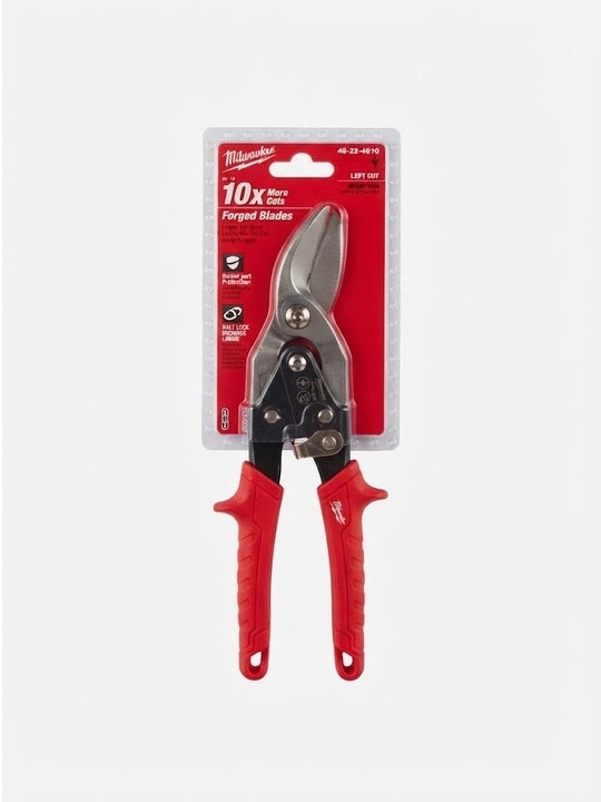 Milwaukee Heavy Duty GEN II metall qaychilari (chap qo'lda kesish uchun, qizil)