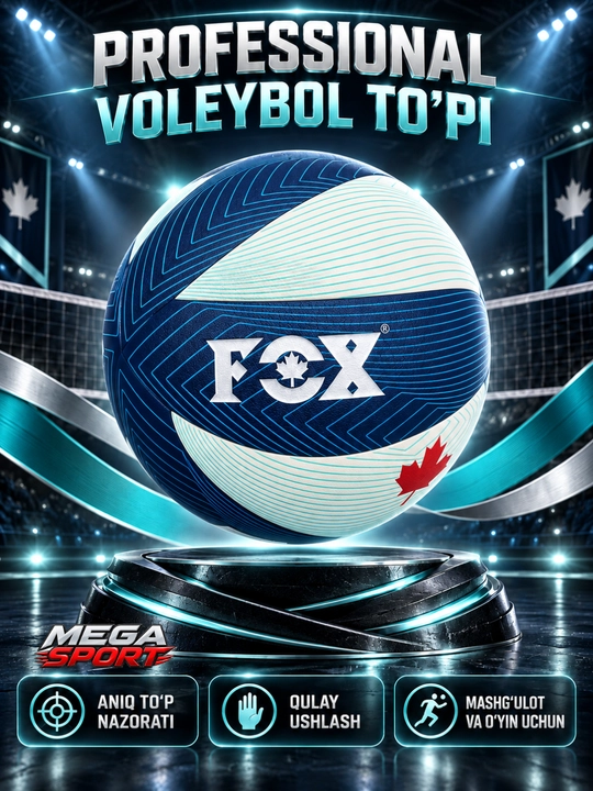 Волейбольный мяч FOX SD-V8000, мягкая синтетическая кожа, для тренировок - 