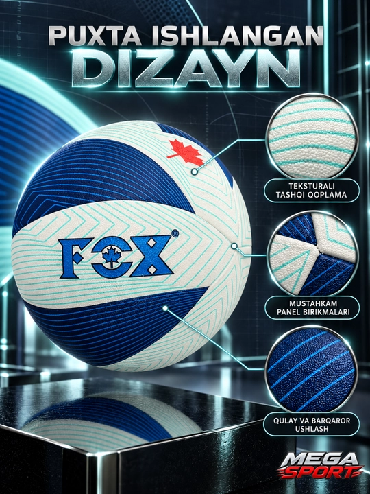 FOX SD-V8000 voleybol to‘pi, yumshoq sintetik charm, sport va mashg‘ulot uchun