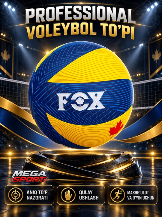 Волейбольный мяч FOX SD-V8000, мягкая синтетическая кожа, для тренировок - 
