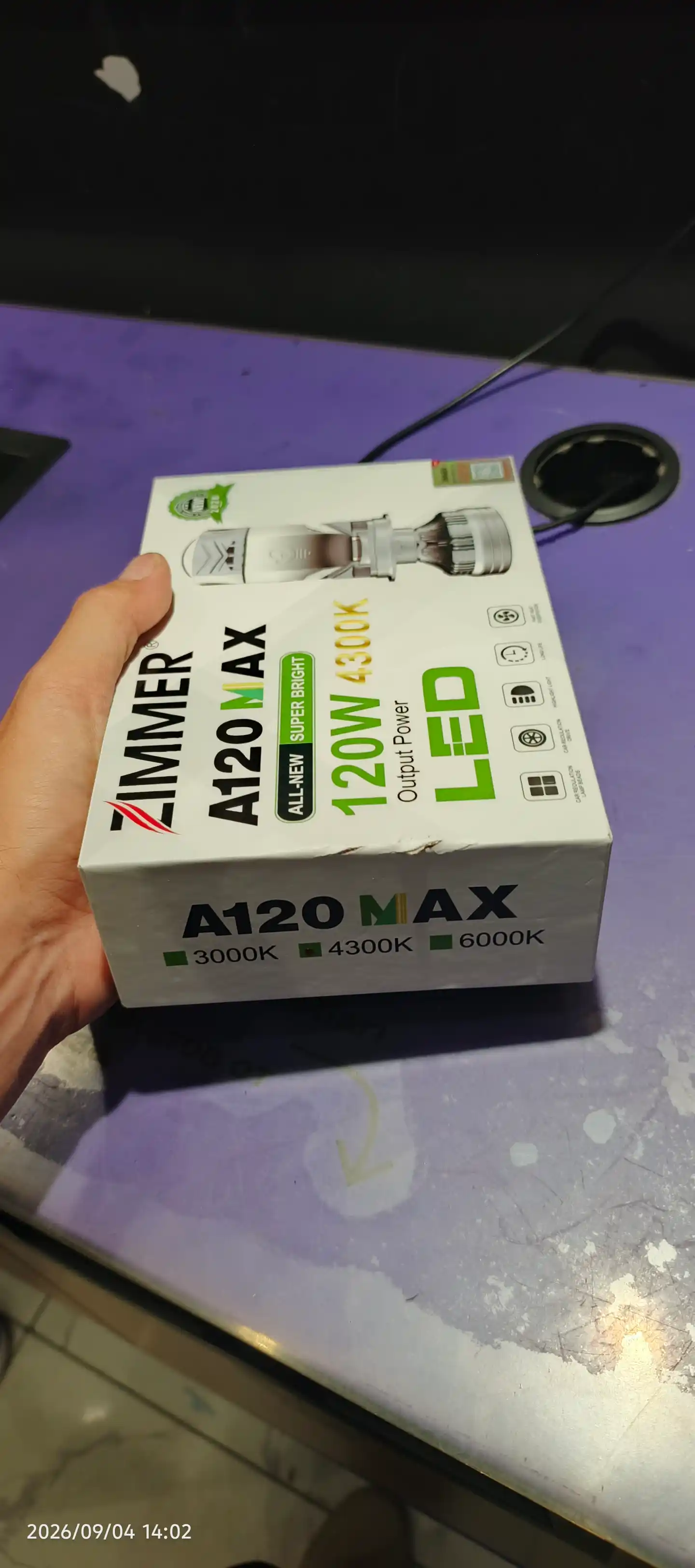 Zimmer a120 120w LED linzalar avtomobillar uchun H4 ORG 6000K, 75-120W