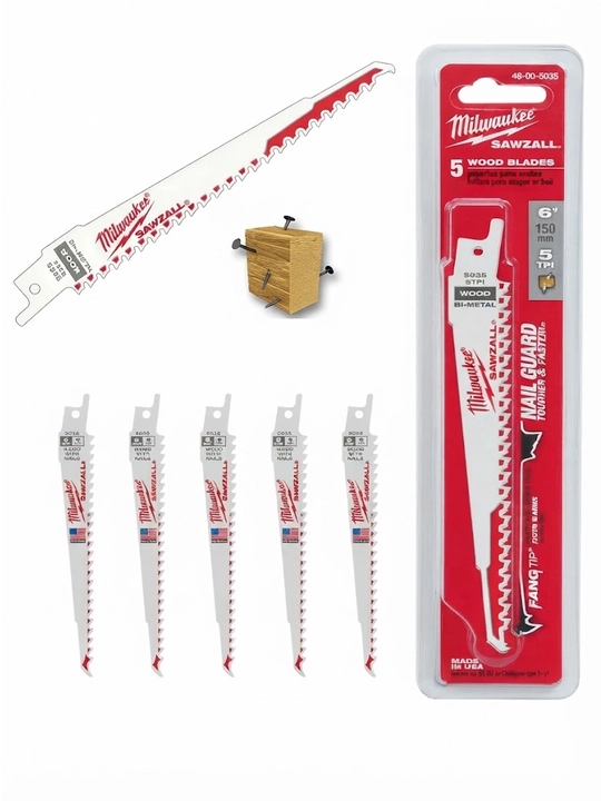 Heavy Duty AX yog'ochni buzish pichog'i, mixlari bilan 150 x 5 mm / 5 mm tish oralig'i
