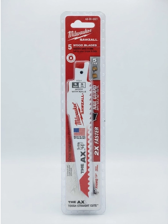 Heavy Duty AX yog'ochni buzish pichog'i, mixlari bilan 150 x 5 mm / 5 mm tish oralig'i