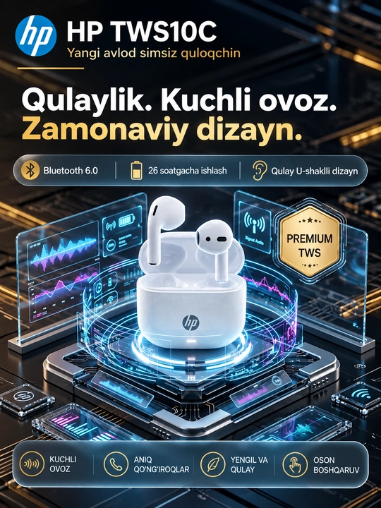 Hp naushnik, simsiz quloqchin, Bluetooth naushnik - 