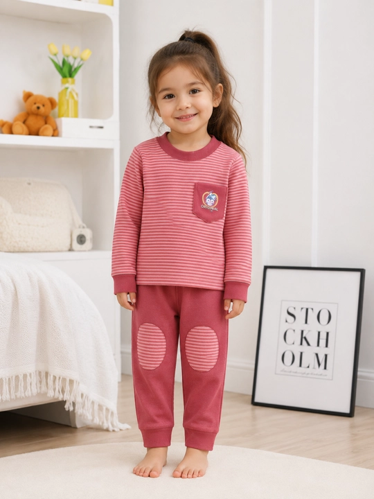 Пижама для девочки 2-5 лет, мягкая теплая детская домашняя одежда