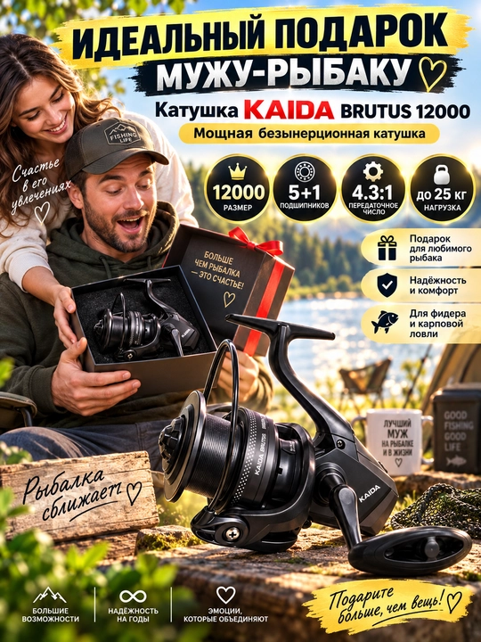 Катушка для спиннинга безынерционная для рыбалки KAIDA