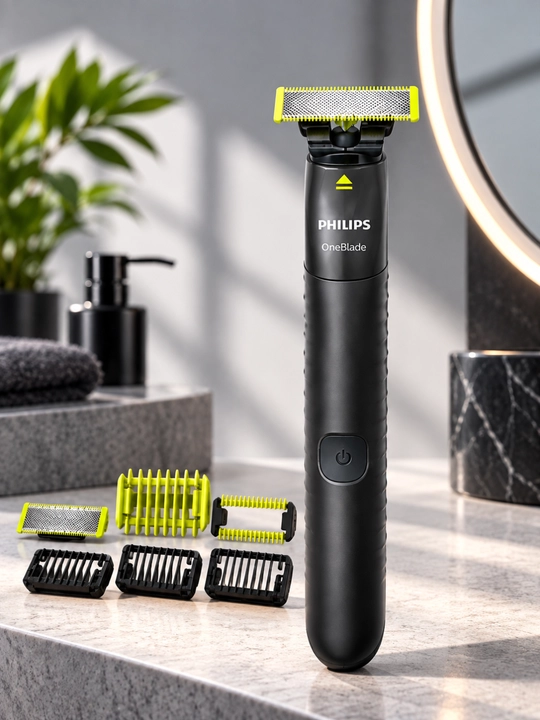 Триммер Philips OneBlade для лица и тела с насадками