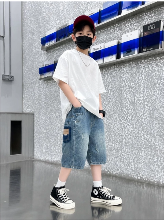 Джинсовые шорты для мальчиков свободного кроя – летние Casual Denim Shorts