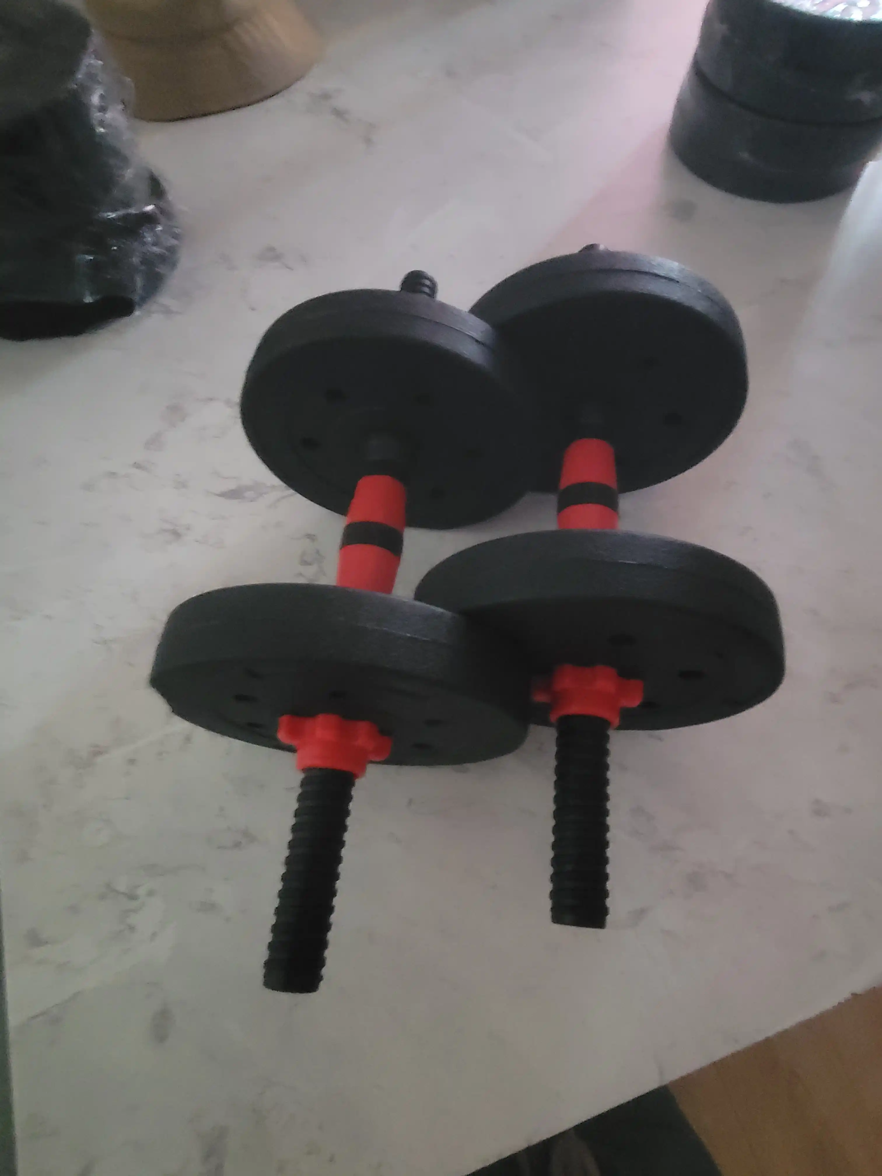 Uy uchun yig'ma sport anjomi: shtanga va gantel to'plami, 10 kg - 40 kg