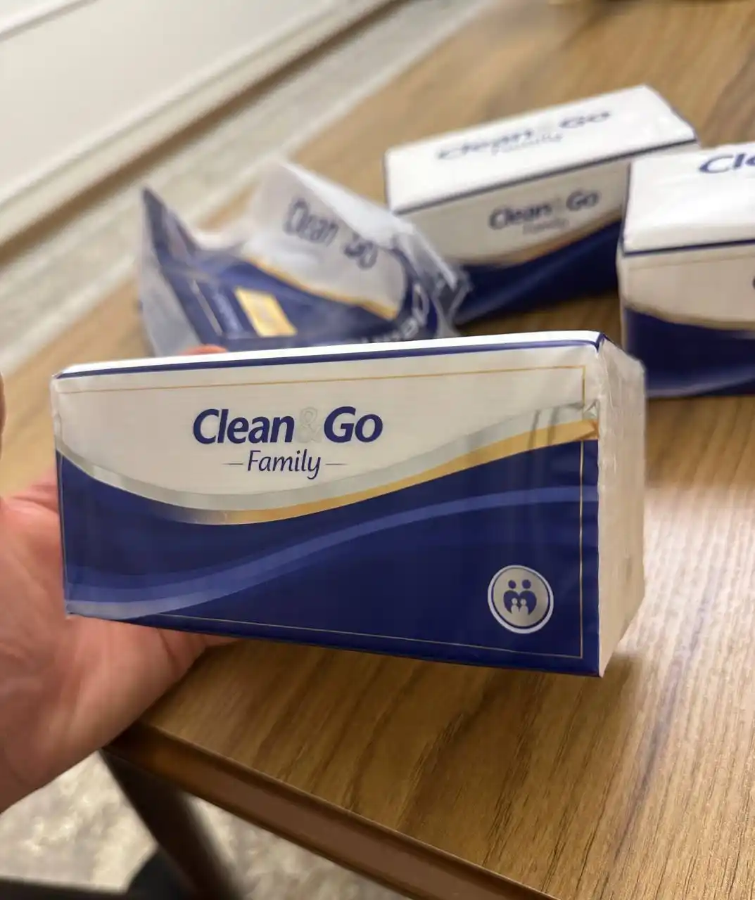 Clean&Go bir martalik salfetkalari,225 dona, 6 qatlamli, qol va tana uchun, tozalash uchun
