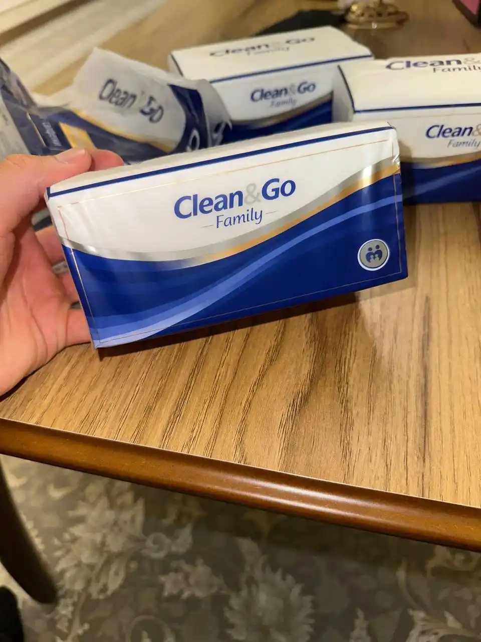 Clean&Go bir martalik salfetkalari,225 dona, 6 qatlamli, qol va tana uchun, tozalash uchun
