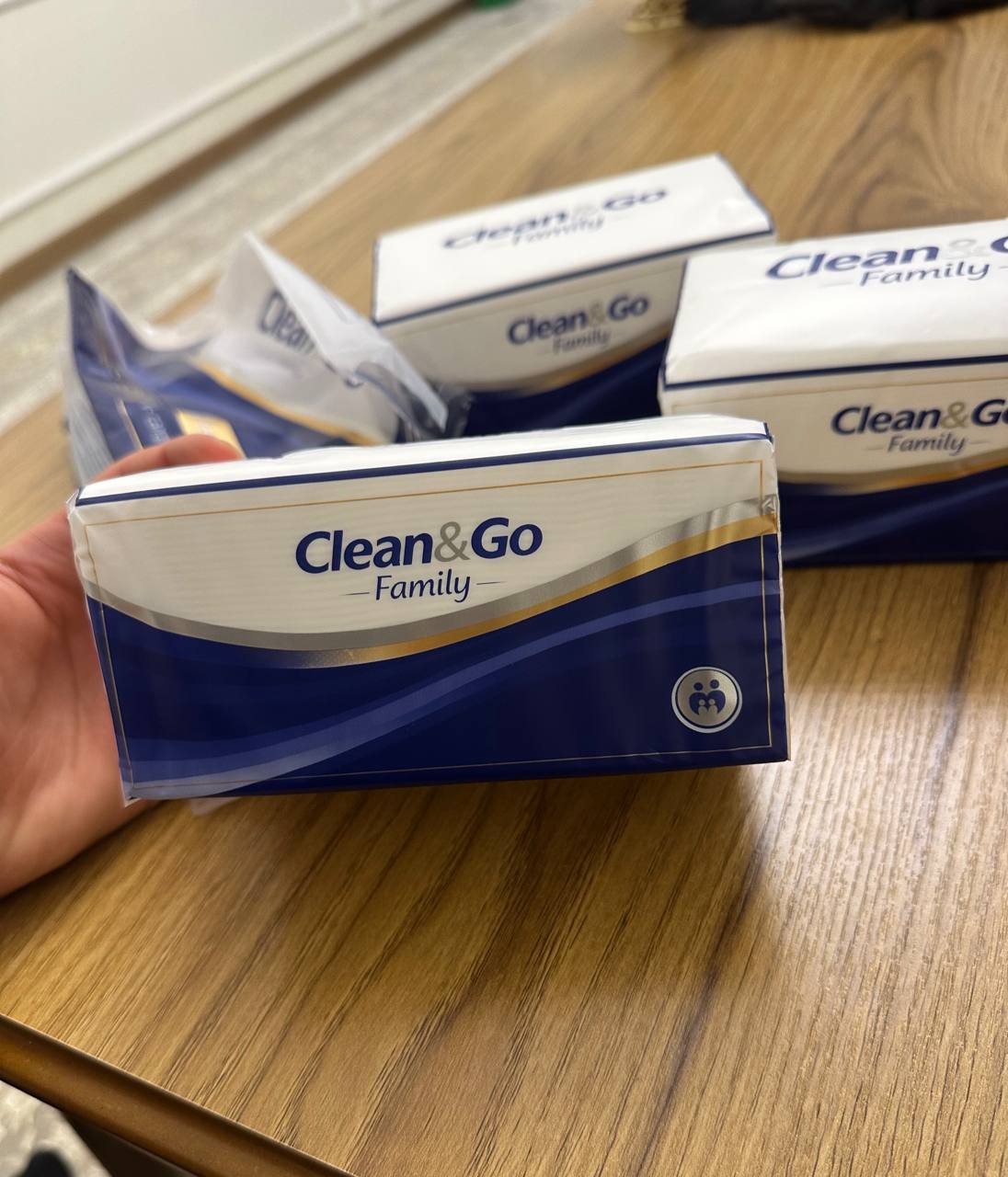 Clean&Go bir martalik salfetkalari,225 dona, 6 qatlamli, qol va tana uchun, tozalash uchun