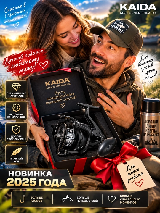 Катушка для спиннинга безынерционная для рыбалки KAIDA